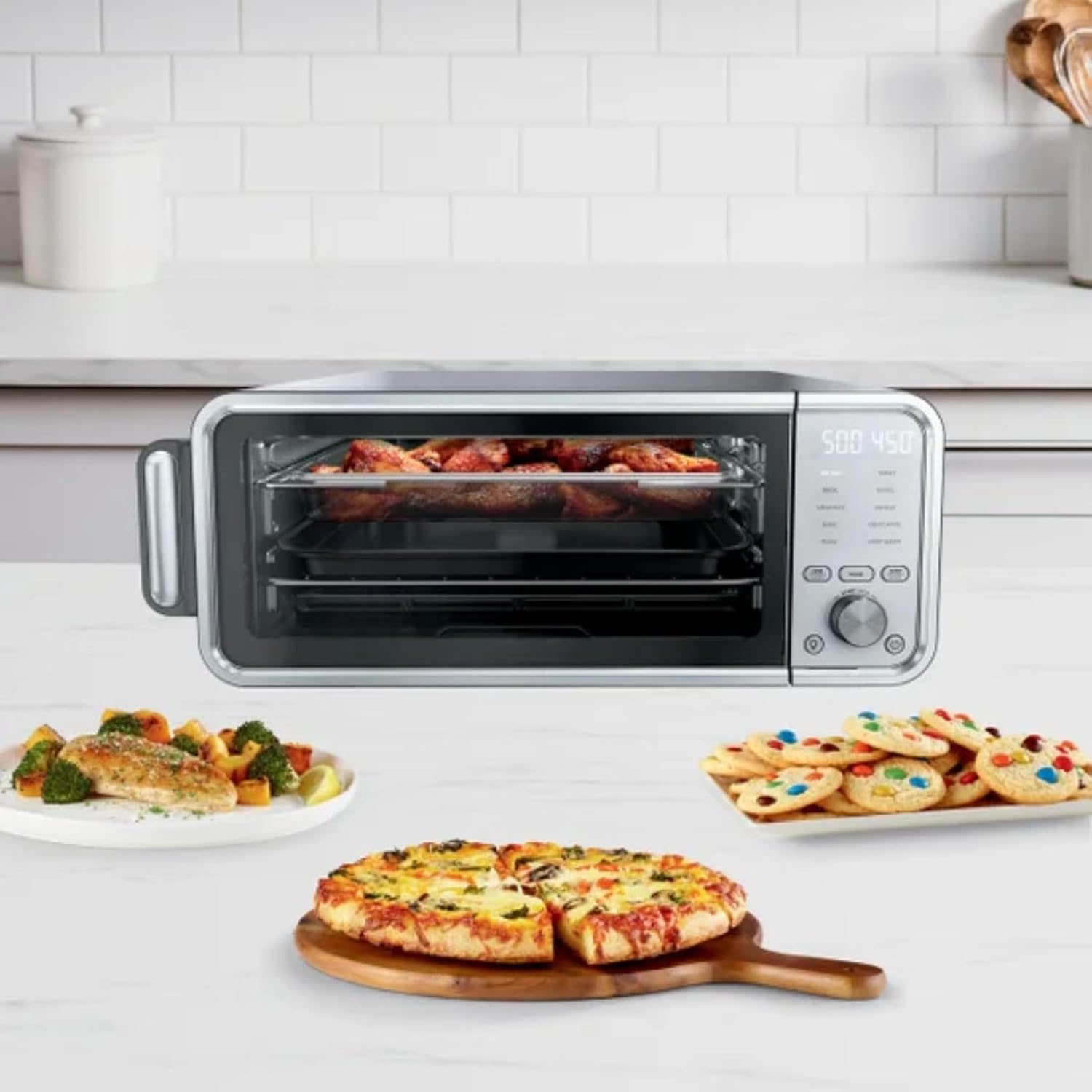 Ninja Flip 10‑in‑1 Toaster Oven & Air Fryer, 17‑Qt Countertop Oven, 1800W, Up to 500°F, Air Fry, Air Roast, Bake, Broil, Pizza, Toast, Dehydrate, Reheat, Keep Warm, Bonus Broil Rack