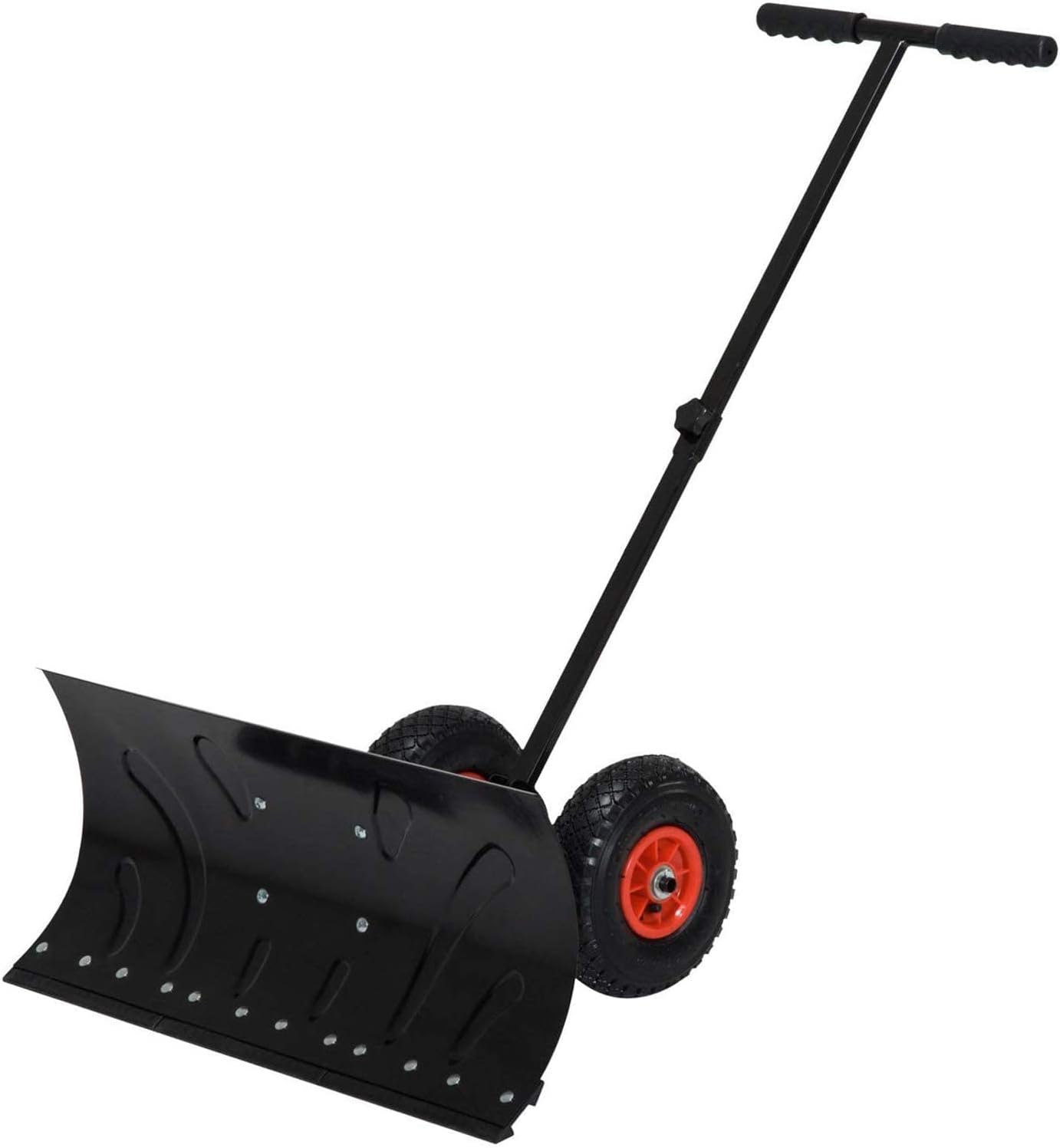 Snow Shovel Adjustable Wheeled Snow Pusher Heavy Duty Rolling Snow Plow Shovels Efficient Snow Plow Snow Removal Tool