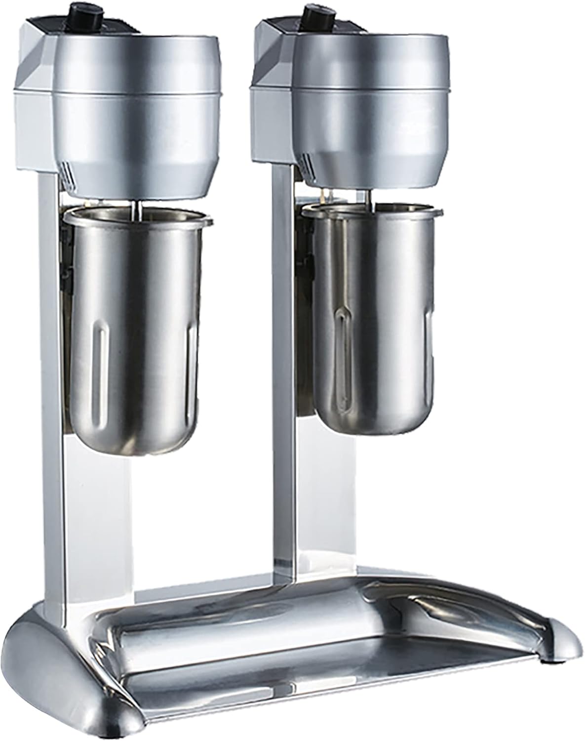 Dual Head Milkshake Maker, 300W Commercial Milkshake Mixer, 18000Rpm Speeds Adjustable Milkshake Milk Foam Blender For Coffee Dessert Shop, Stainless Steel (45 * 25 * 56Cm)