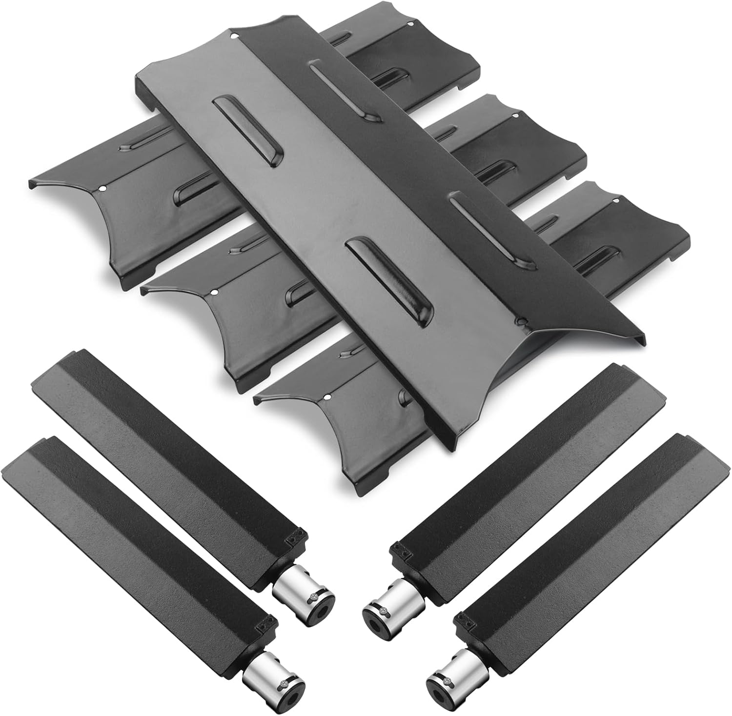 Grill Replacement Parts Replacement for Master Forge BG179A, Master Forge BG1793B-A, Porcelain Steel Grill Heat Plate and Cast Iron Grill Burner, 4 Pack