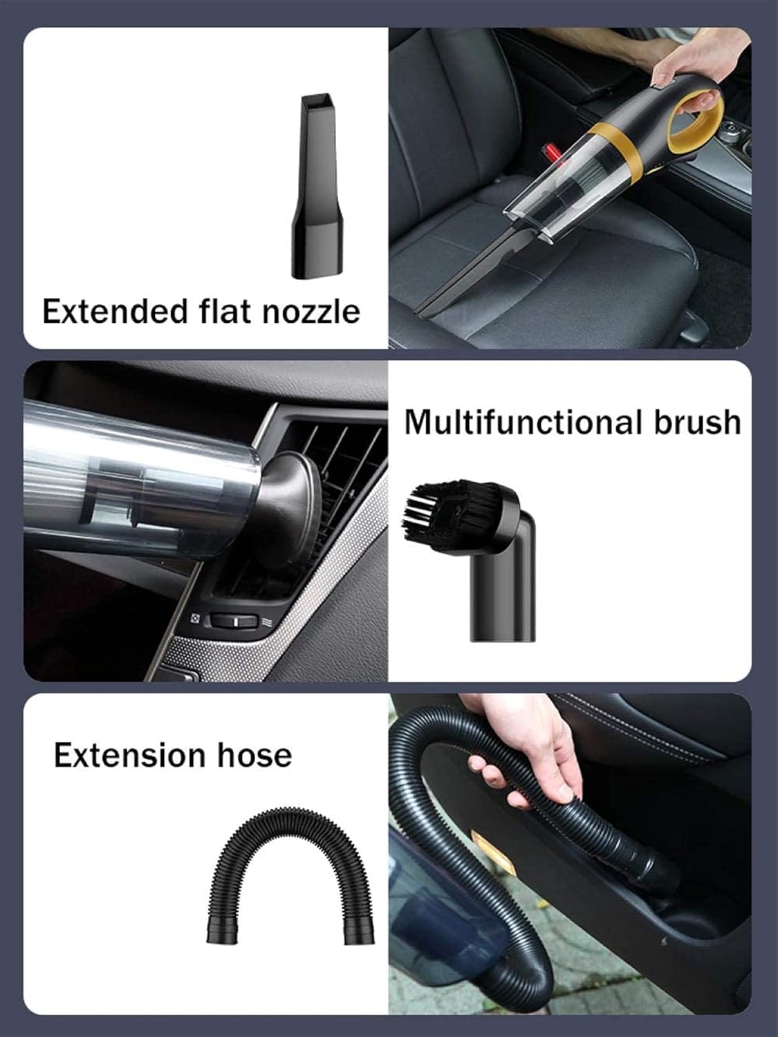 Handheld Vacuum, Cordless Handheld Vacuum, 6000PA Portable Hand Vacuum Cleaner for Pet Hair, Home, and Car Cleaning