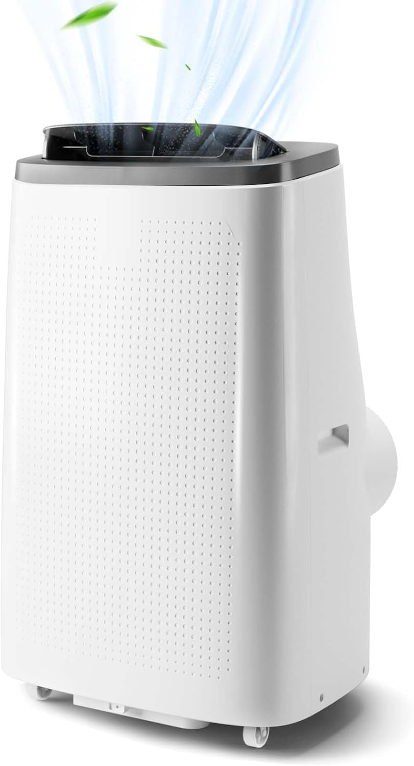 14000 BTU Portable Air Conditioner with Remote Control,Quiet AC Unit 3 in 1 Cooling/Dehumidifying/Fan Modes, Ideal for Rooms up to 700 sq ft,Window Installation Kit for Home