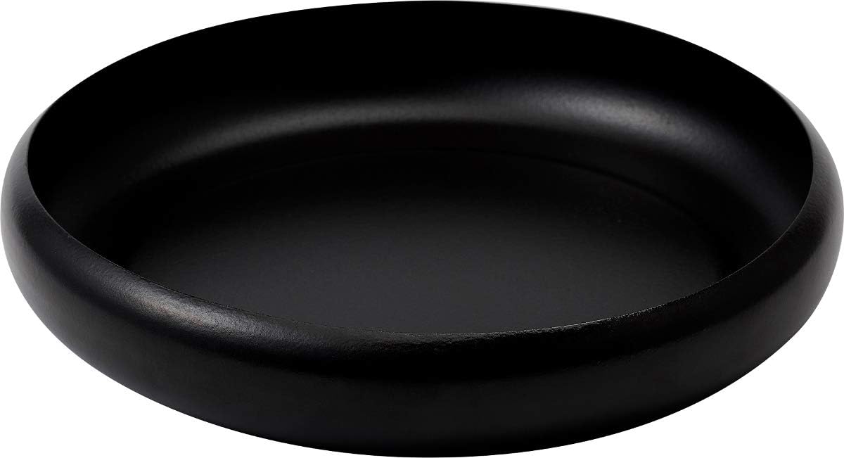 Ovject O-EBL30-MBK Camping Outdoor Dish, Deep Plate, Large Bowl, Plate, Enamel, Heat Resistant, Oven, Direct Fire, 11.8 inches (30 cm), Matte Black