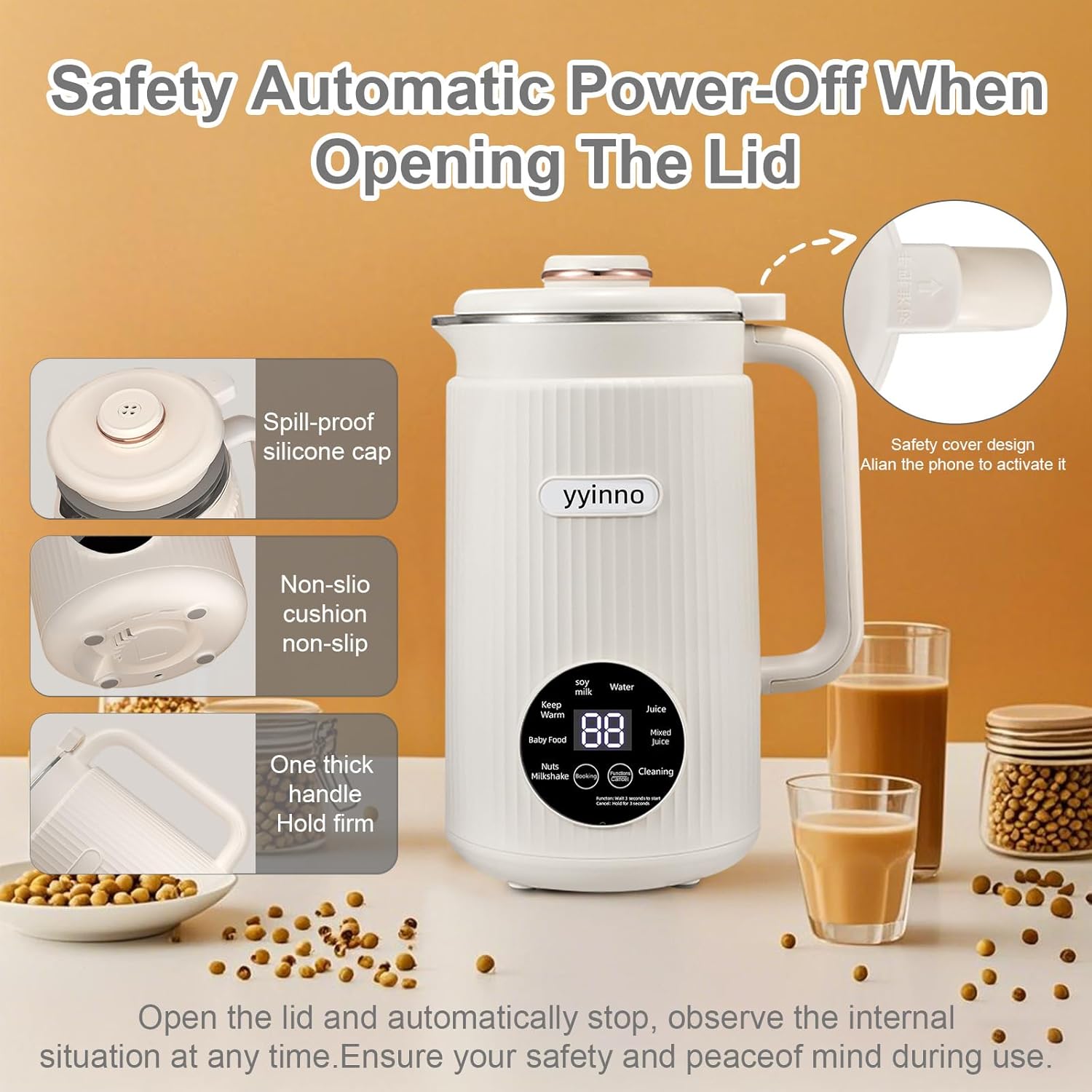 Nut Milk Maker Blender, 40oz Large Capacity Automatic Soybean Machine with 18H Delay Start Timer & Keep-Warm, Homemade Quiet Almond/Soy/Oat Milk Machine, BPA-Free, Detachable Blades for Easy Cleaning
