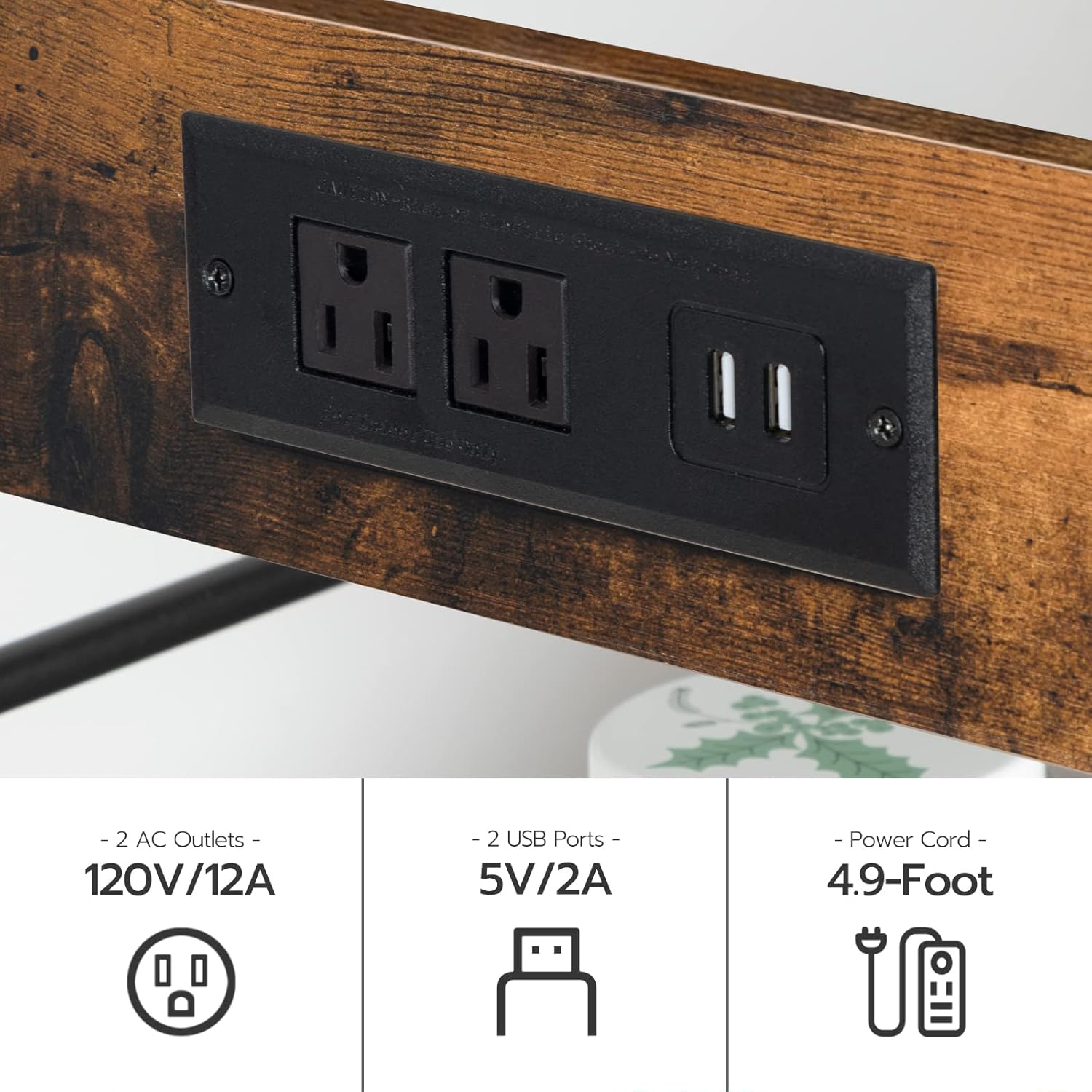 HOOBRO Kitchen Island with Storage, Kitchen Island Table with Power Outlet, 35.4