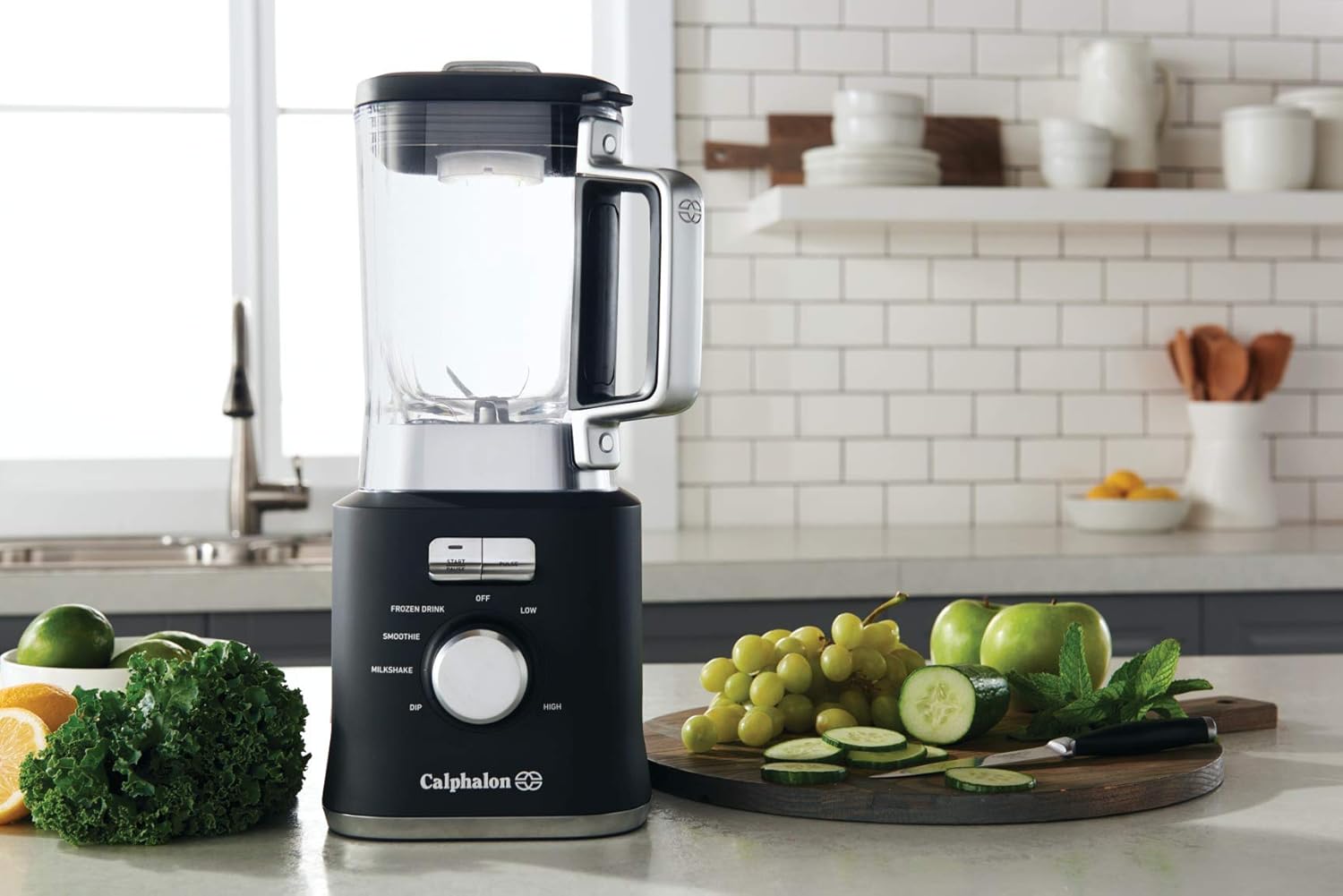 Calphalon Precision Control 50 Oz Blender with 900-Watt Base and BPA-free Tritan jar, Matte Black