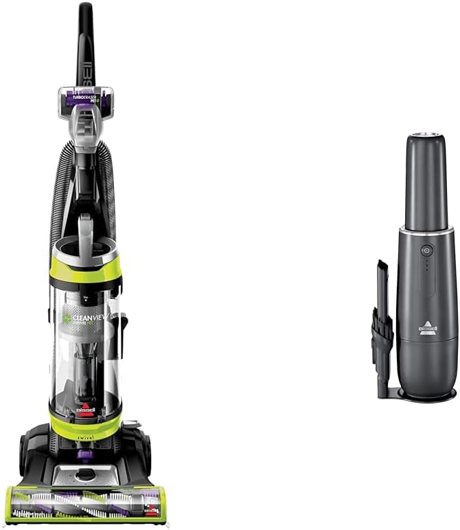 Bissell 2252 CleanView Swivel Upright Bagless Vacuum with Swivel Steering, Powerful Pet Hair Pick Up, Specialized Pet Tools, Large Capacity Dirt Tank AeroSlim Cordless Handheld Vacuum