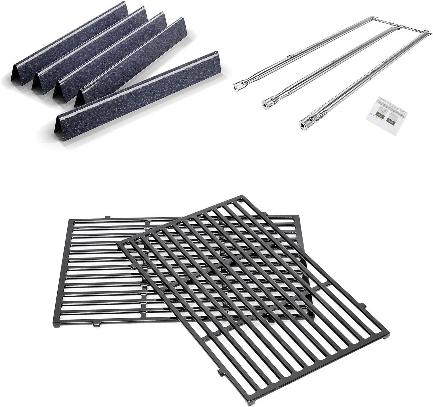QuliMetal 304 Stainless Steel Grill Burner, 24.5 Inch Flavorizer Bars and 19.5
