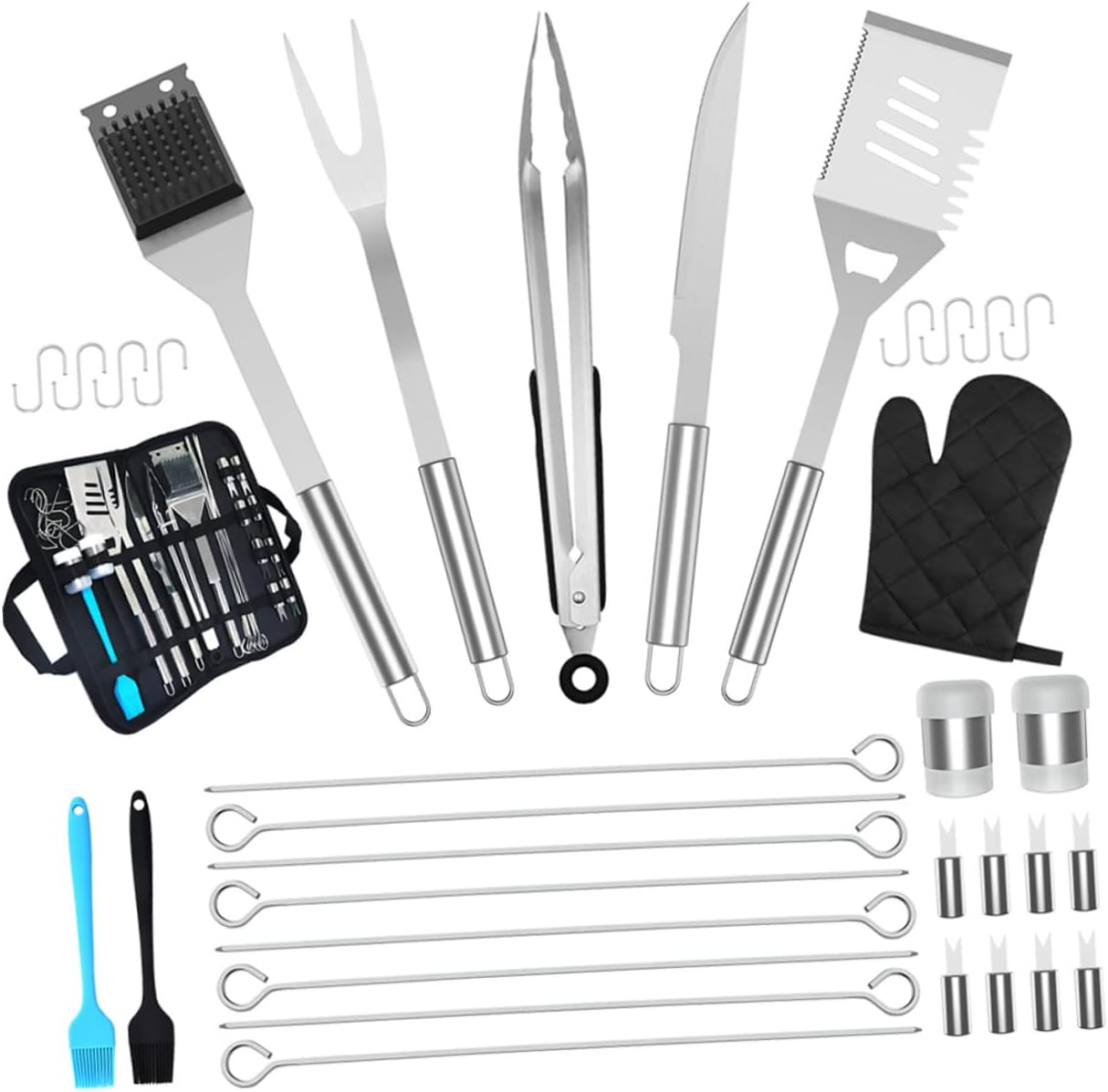 1set Bbq Tool for Outdoor Grilling Complete Barbecue Accessories Kit Carrying Case for Camping and Backyard Cookouts