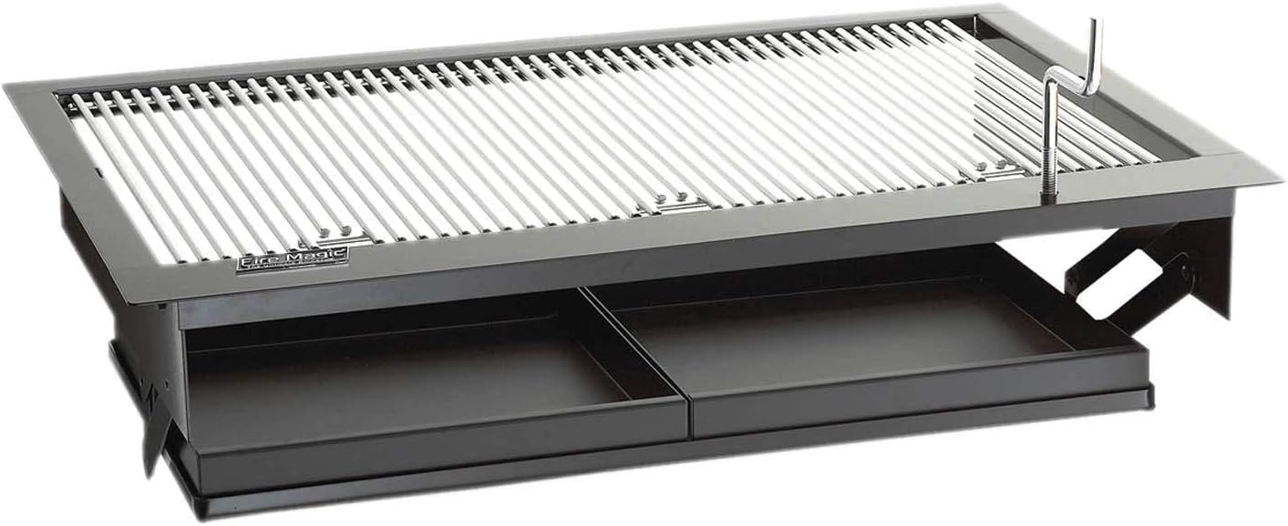 Fire Magic (3324-3543-DS-3-23733) Firemaster Countertop Charcoal Grill with Oven/Hood, 30x18-Inch