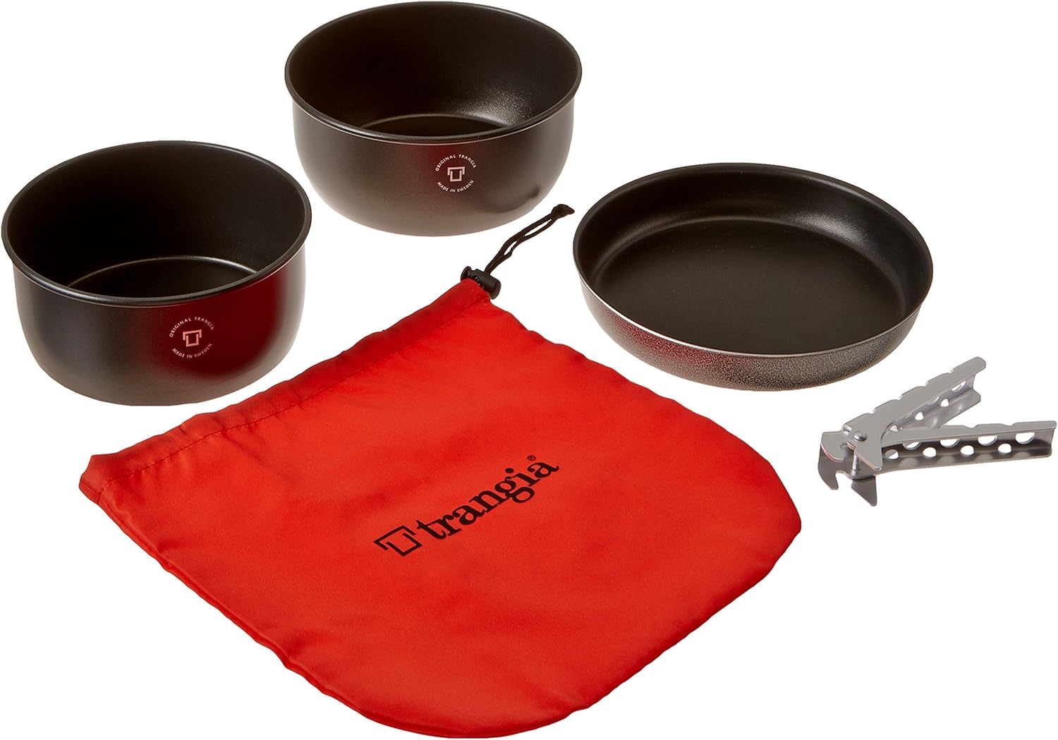 Trangia Tundra 1 Camping Cookset | Includes: 2 Pots, 8 Inch Frypan, Pot Gripper, & Carry Bag