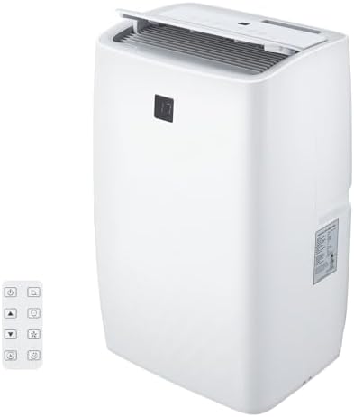 GarveeLife 14,000 BTU Portable Air Conditioners, Cools Up to 750 Sq.Ft, Auto-Evaporation Low Noise, 3 in-1 Portable AC Unit with Remote Control Fits for Large Room, Office, Garage, White