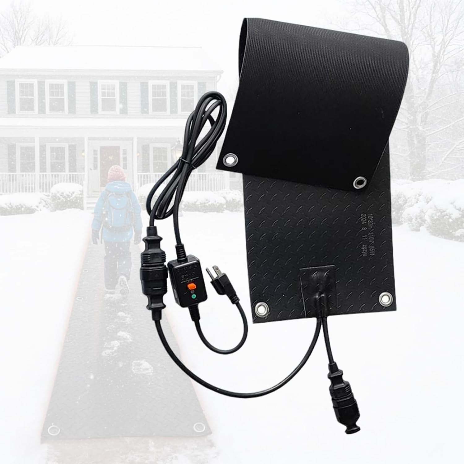 Heated Sidewalk Mats for Ice and Snow Double-Sided Anti-Slip Heating Pad,Ice Melt System Snow Melting Mats for Driveways Deck Stairs Roof Outdoor,15in*20ft(38.1 * 609.6cm)