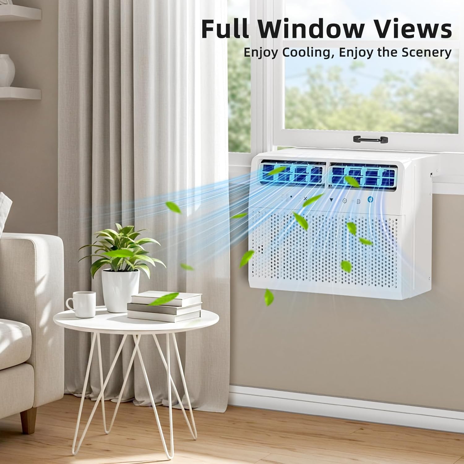 Antarctic Star 10,000 BTU U-Shaped Air Conditioner Window Unit with Full Window View, Ultra Quiet Window Air Conditioner Cools up to 450 Sq.ft, Energy Saving Window AC Units, Easy to install, White