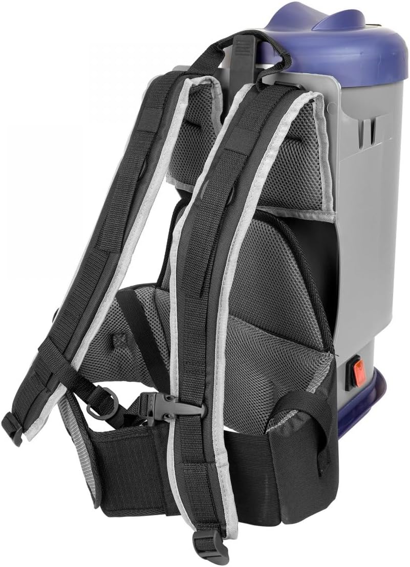 Johnny Vac Professional Backpack Vacuum JVT1 - with Complete Tool Set - HEPA - 30' (9 m) Power Cable - Cushion Shoulder Straps & Waist Belt