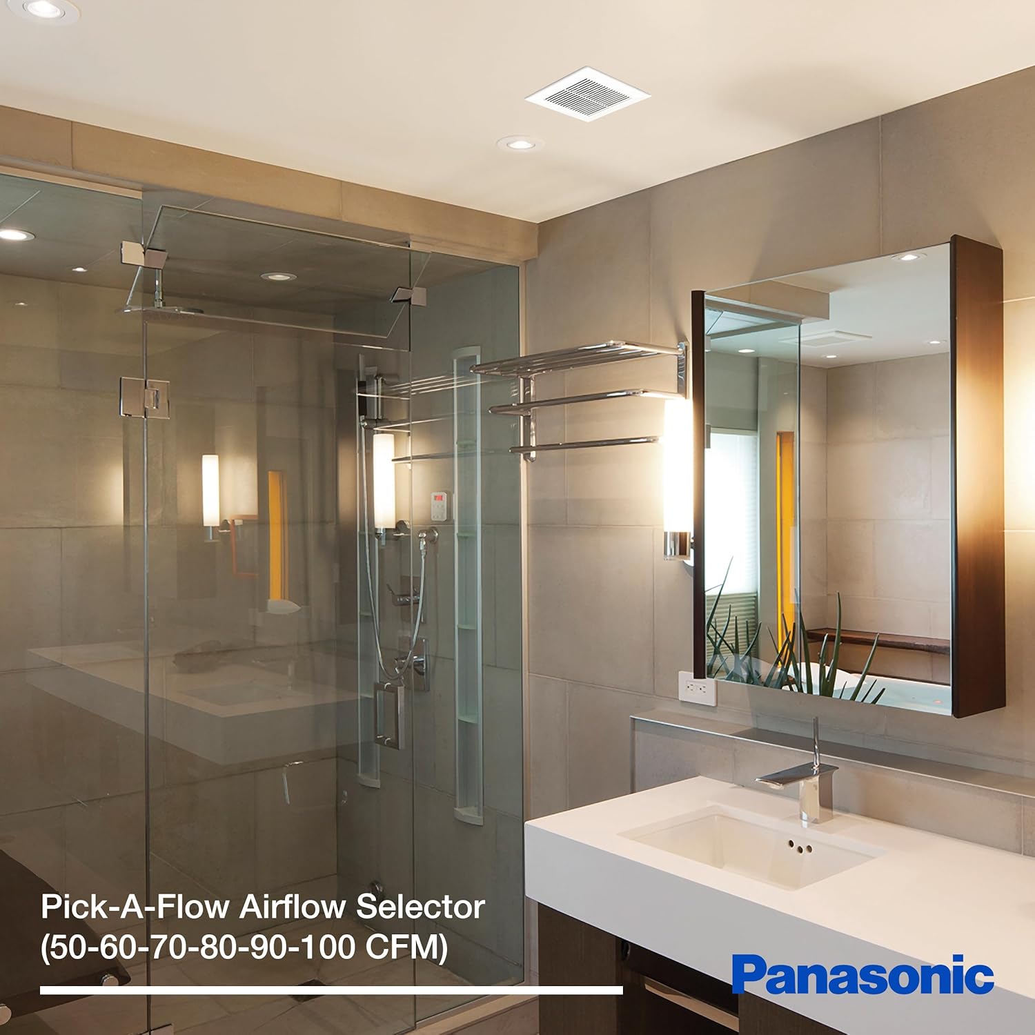 Panasonic Intelli-Balance 100 Energy Recovery Ventilator (ERV), 30-100 CFM, Standard Plug-In, Cold Climate, FV-10VEC2