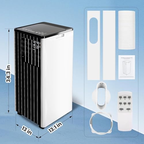 8000 BTU Portable Air Conditioner, 3-In-1 AC Unit with Fan & Dehumidifier, Quiet Cooling for Rooms Up to 350 Sq.Ft, Remote Control & 24H Timer, Standing AC Unit for Bedroom, Office