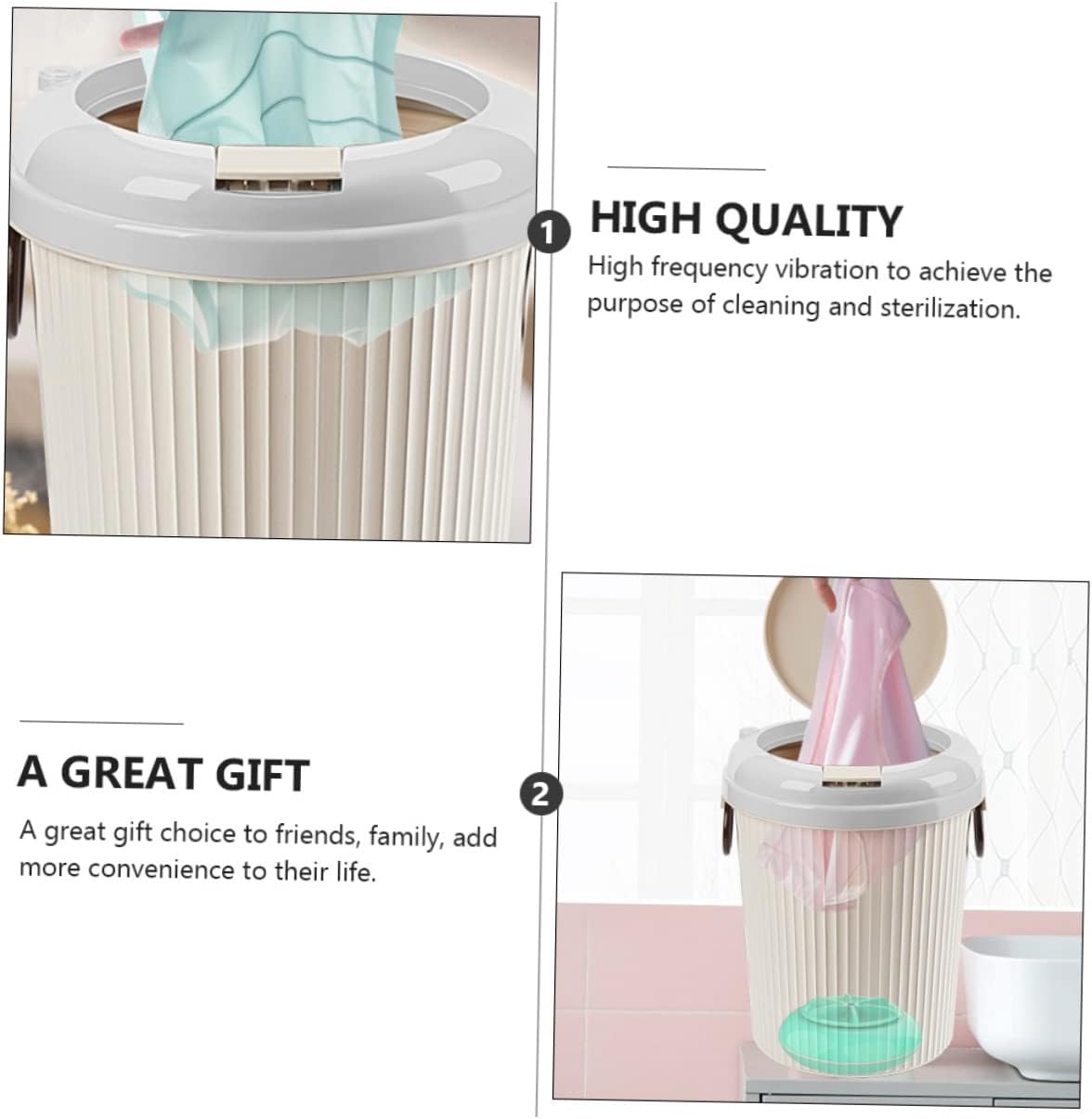 8L Portable Ultrasonic Washing Machine for Underwear and Baby Clothes USB Mini Washer Large Capacity for Home Use for Apartments and Travel