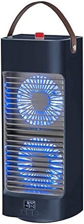 Portable Air Conditioner Cooling Fan, Evaporative Air Cooler for Room, 3 Wind Speed, 4000mAh Battery Powered & USB Rechargeable Mini Air Conditioner for Room Camping Car Office (Color : Blue)