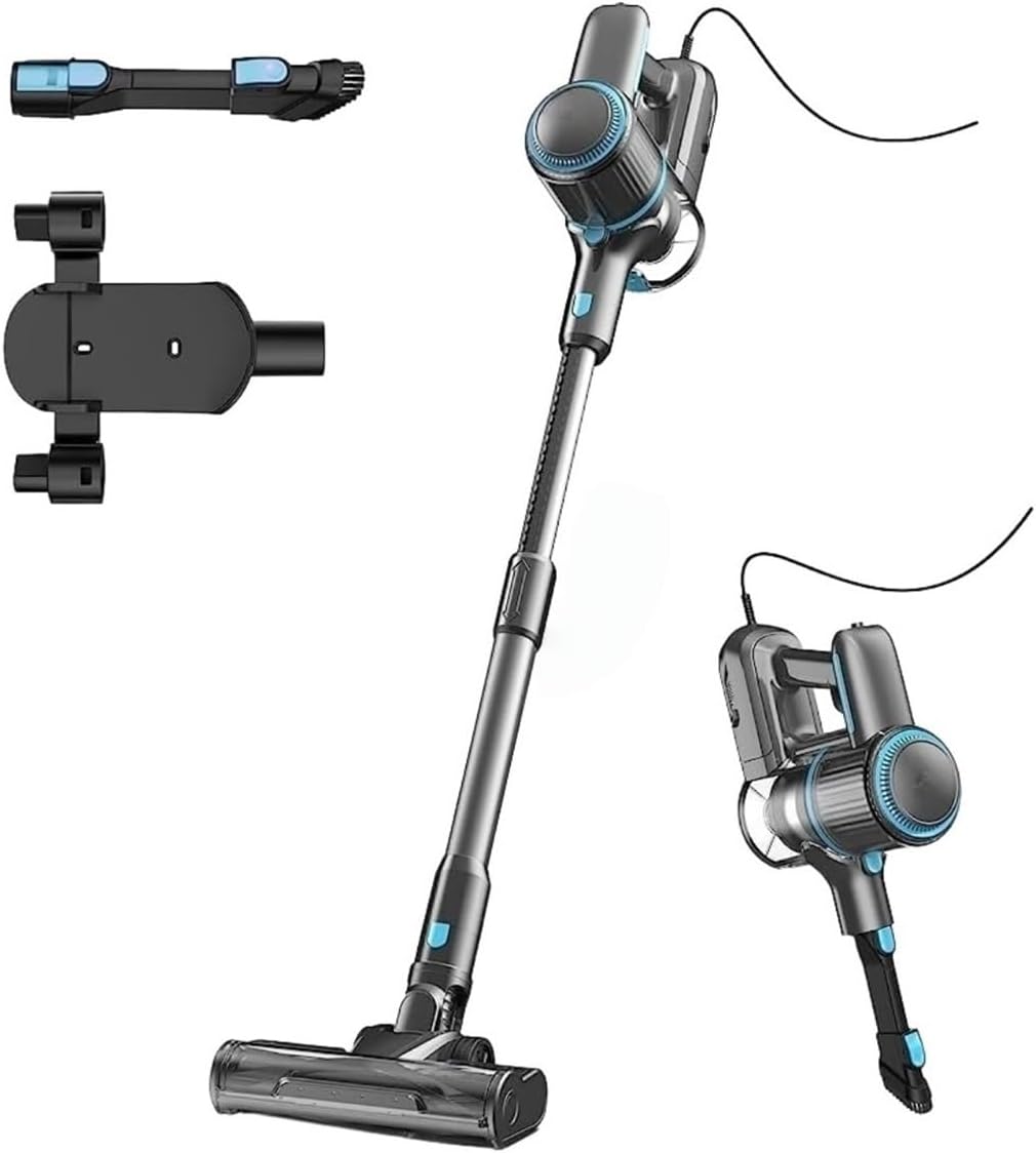 Corded Stick Vacuum 26Kpa 600W Powerful Suction Vacuum Cleaner with LED Floor Head Compatible with TASVAC I7(Black)