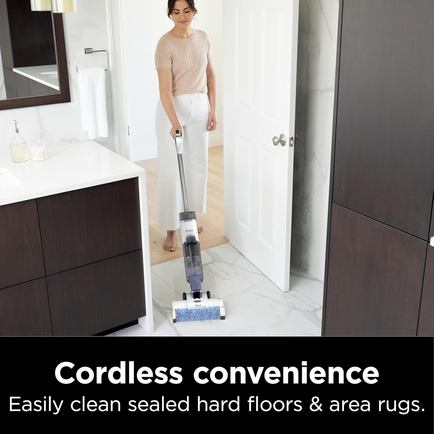 Shark HydroVac Cordless Pro 3-in-1 Vacuum, Mop and Self-Cleaning System, Lightweight, Antimicrobial Brushroll, 12oz Odor Neutralizing Concentrate for Hard Floors and Area Rugs, Polar White, WD200