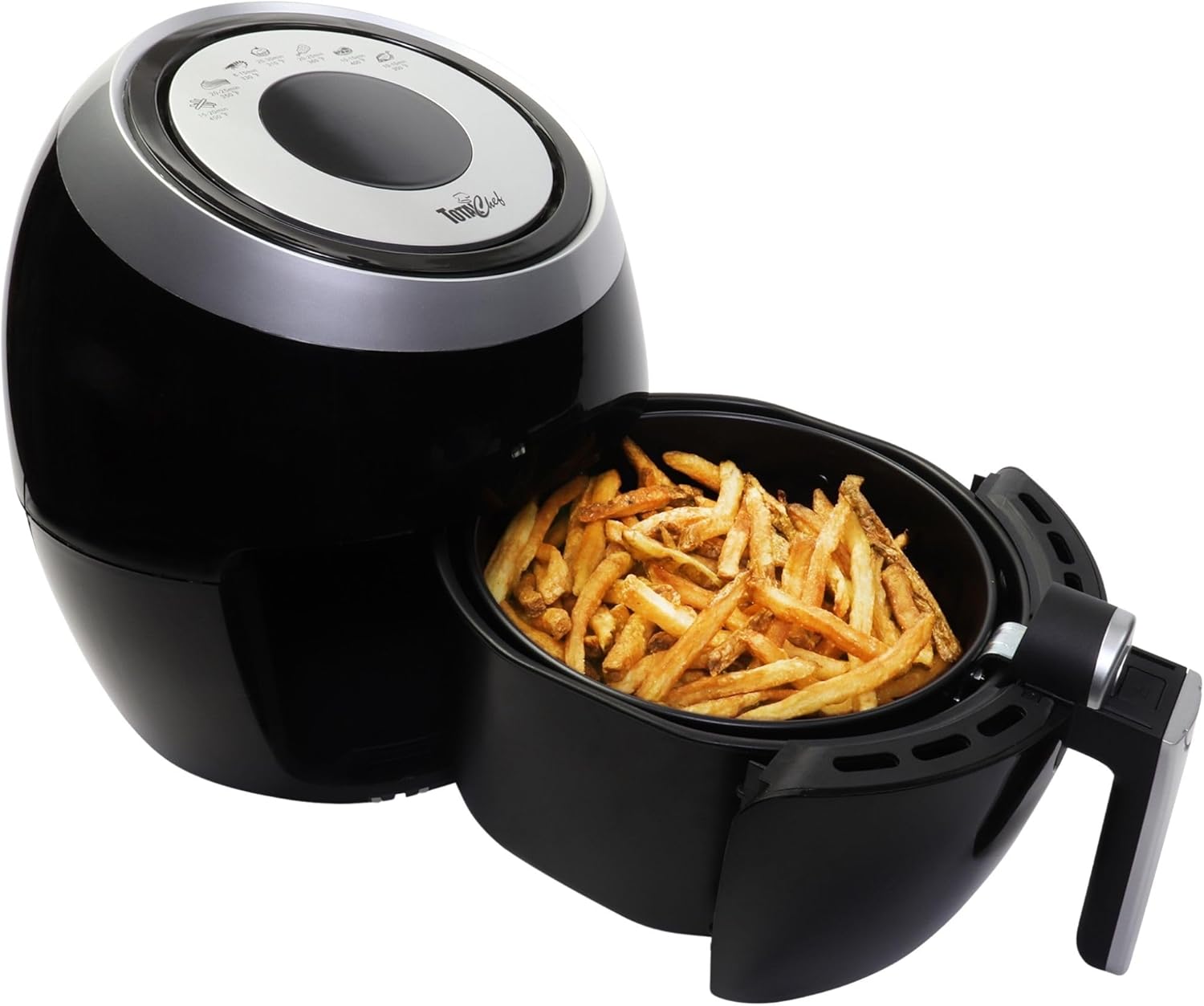 Total Chef Air Fryer - Aerogrill, Non-Stick Frying Basket, French Fry, Digital Touch Screen, 7 Presets, Freidora Eléctrica, Countertop Cooking Kitchen Appliance, 3.8 quart Black