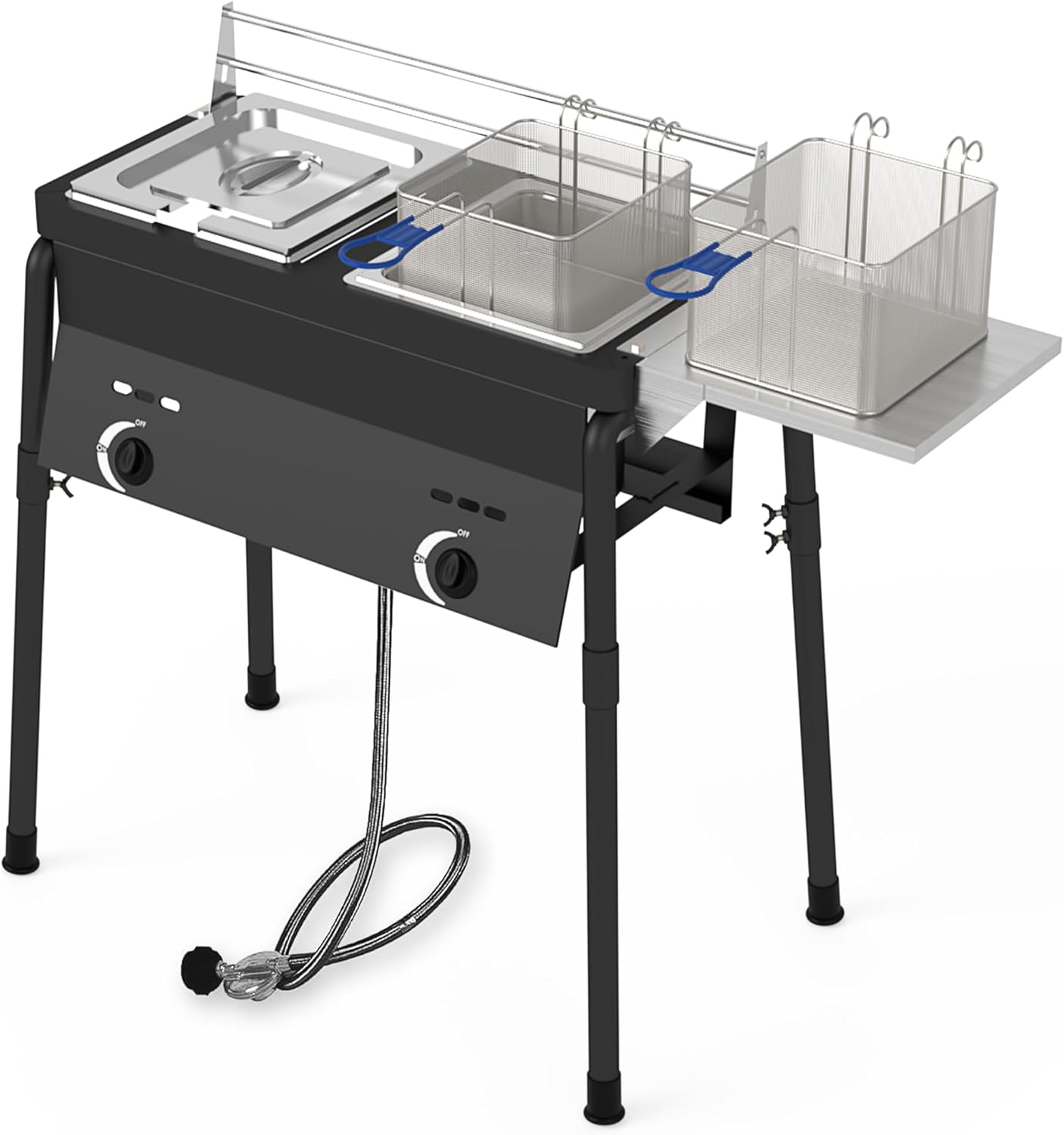 Dual Tank Propane Fryer - Commercial Grade, High-Capacity, with Safety Features - Ideal for Outdoor Catering and Events
