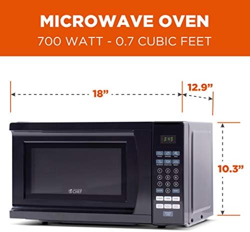 Commercial Chef CHM770B Countertop Microwave, 0.7 Cubic Feet, Black & Keurig K-Classic Coffee Maker K-Cup Pod, Single Serve, Programmable, 6 to 10 oz. Brew Sizes, Black
