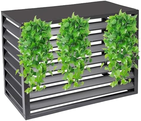 Air Conditioning Window Cover Air Conditioner Fence Screen Outdoor Privacy Ac Covers Fireproof for Outside Units Hide Air Con(Gray,110 * 80 * 60cm 43 * 31 * 24in)