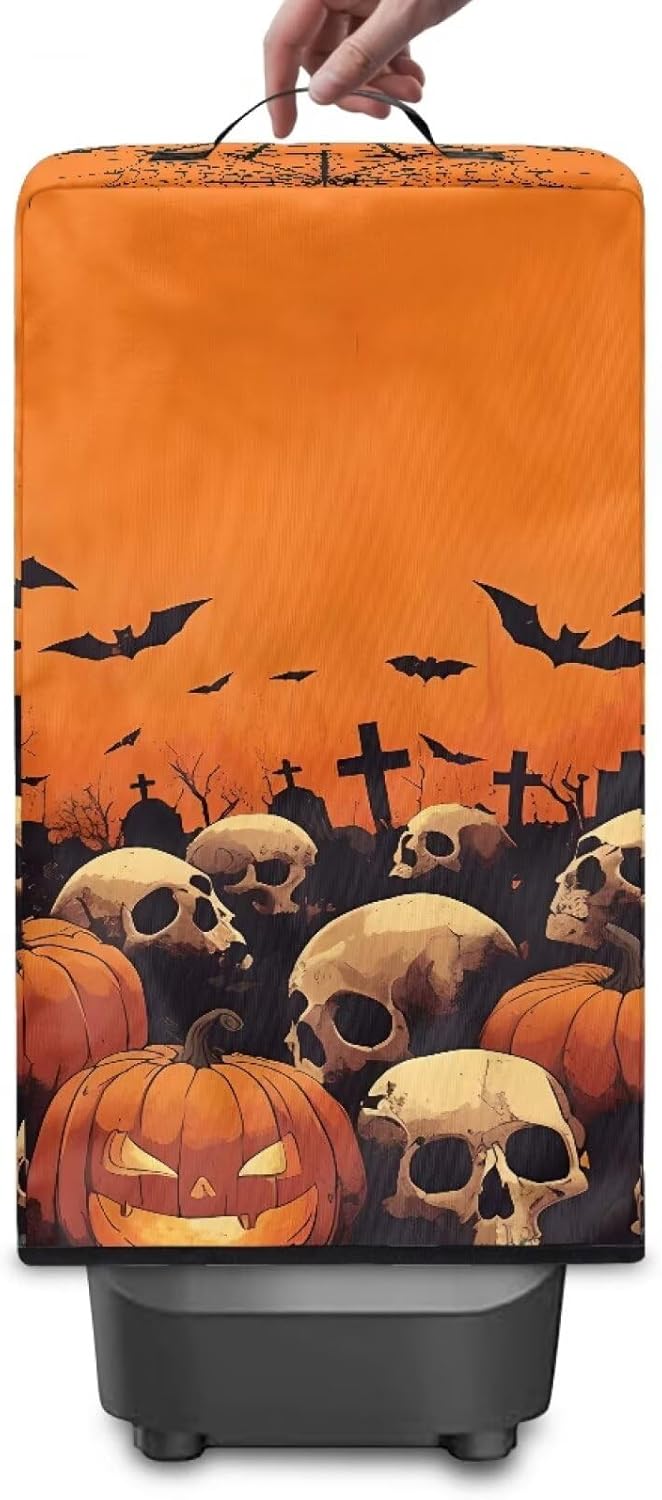 Foldable Juicer Cover – Blender Dust Proof Cover, Fits Most Stand Mixers, Machine Washable, Stylish Floral Print, Home Kitchen Skull Pumpkin With Bat