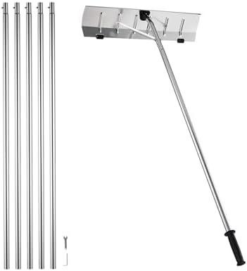 21FT Adjustable Aluminum Snow Roof Rake, Lightweight & Rust-Proof Snow Shovel with 5 Extendable Sections, 63cm Blade