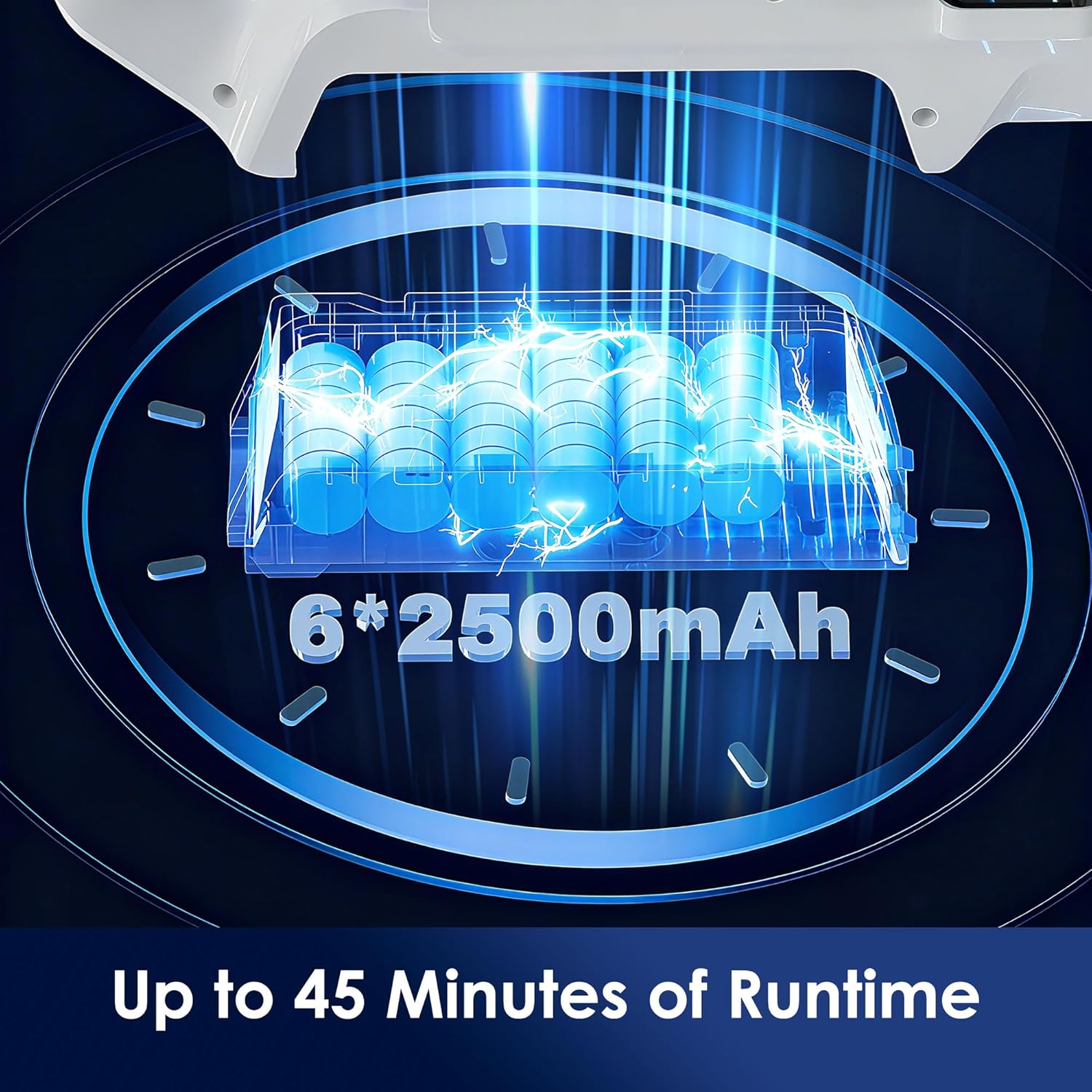 Cordless Vacuum Cleaner with Self-Standing, 45KPA Stick Vacuum, 88,000RPM Brushless Motor & LED Display, Anti-Tangle, Lightweight Vacuum Cleaners for Home, Pet Hair, Hardwood Floors, Azure