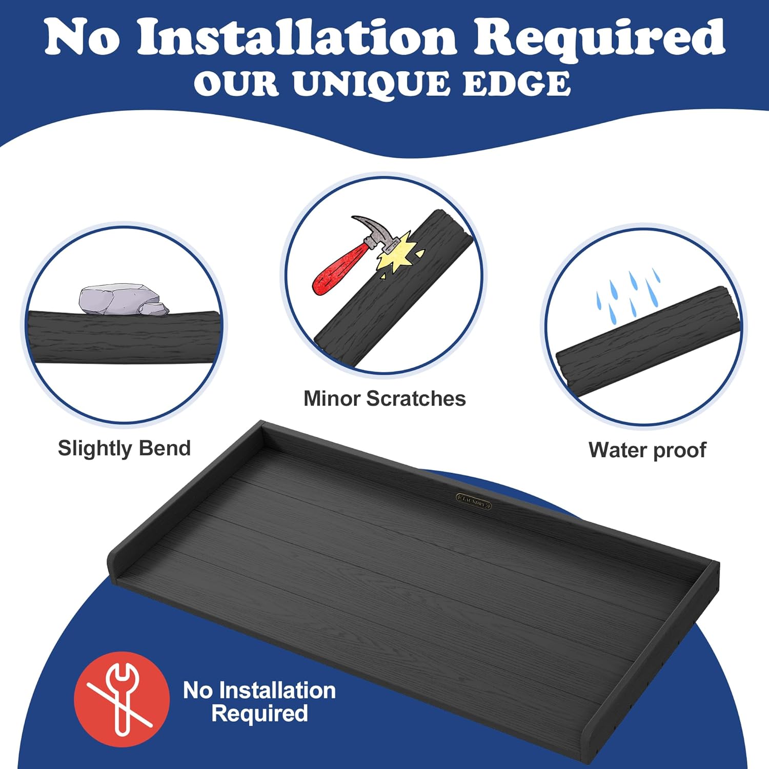 Washer Dryer Countertop HDPE No Installation - Washer and Dryer Topper Covers for The Top Laundry Room Organization and Storage Waterproof