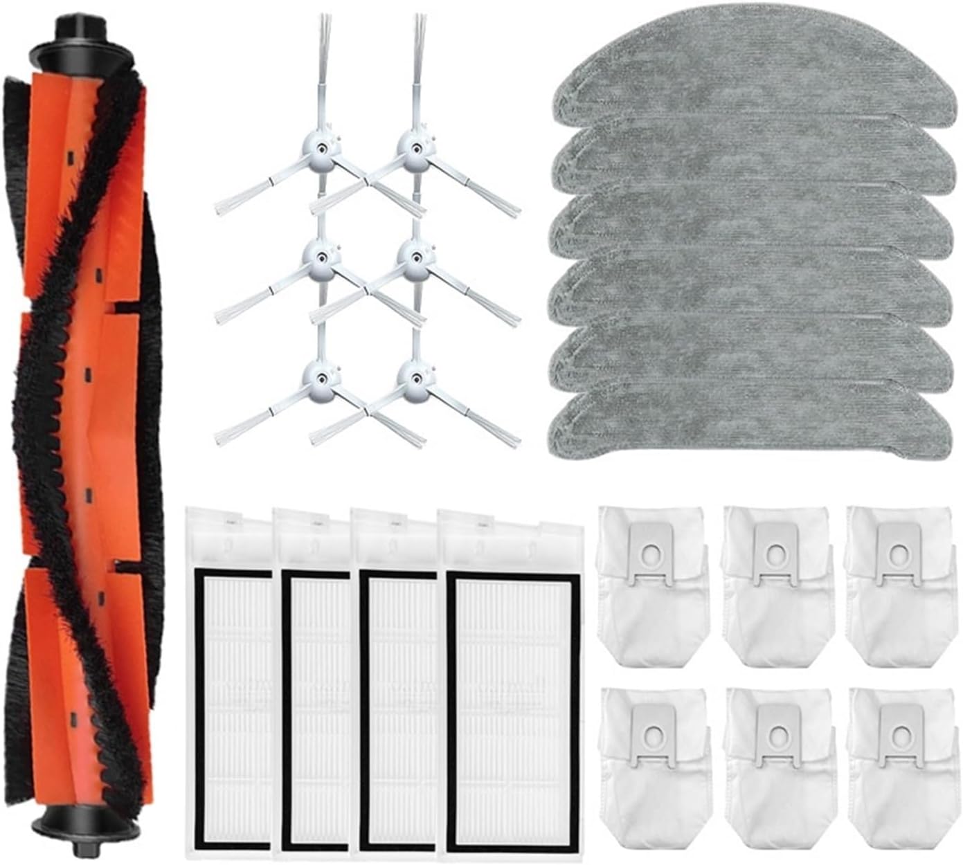 Mop Dust Bag Robot Vacuum Spare Parts Accessories，Compatible for Xiaomi，Compatible for Roidmi Eve Plus SDJ01RM Main Side Brush Hepa Filter(B)