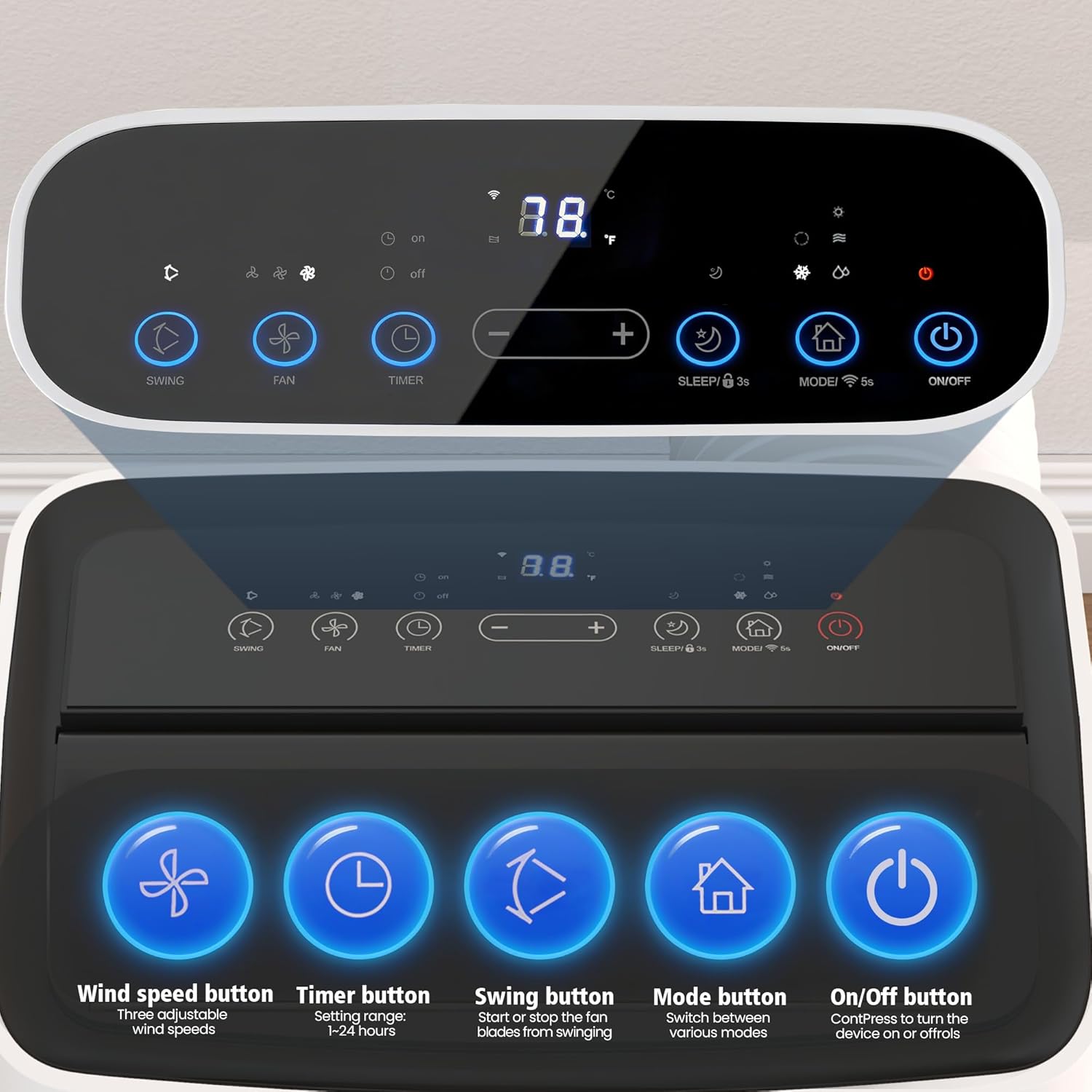 14000 BTU Portable Air Conditioner with WiFi and Remote Control, Smart AC Unit with Built-in Cool, 3-in-1 Cooling Fan, Dehumidifier & Heat for Rooms up to 400 Sq.Ft, Drainage-free, Quiet, Easy Install