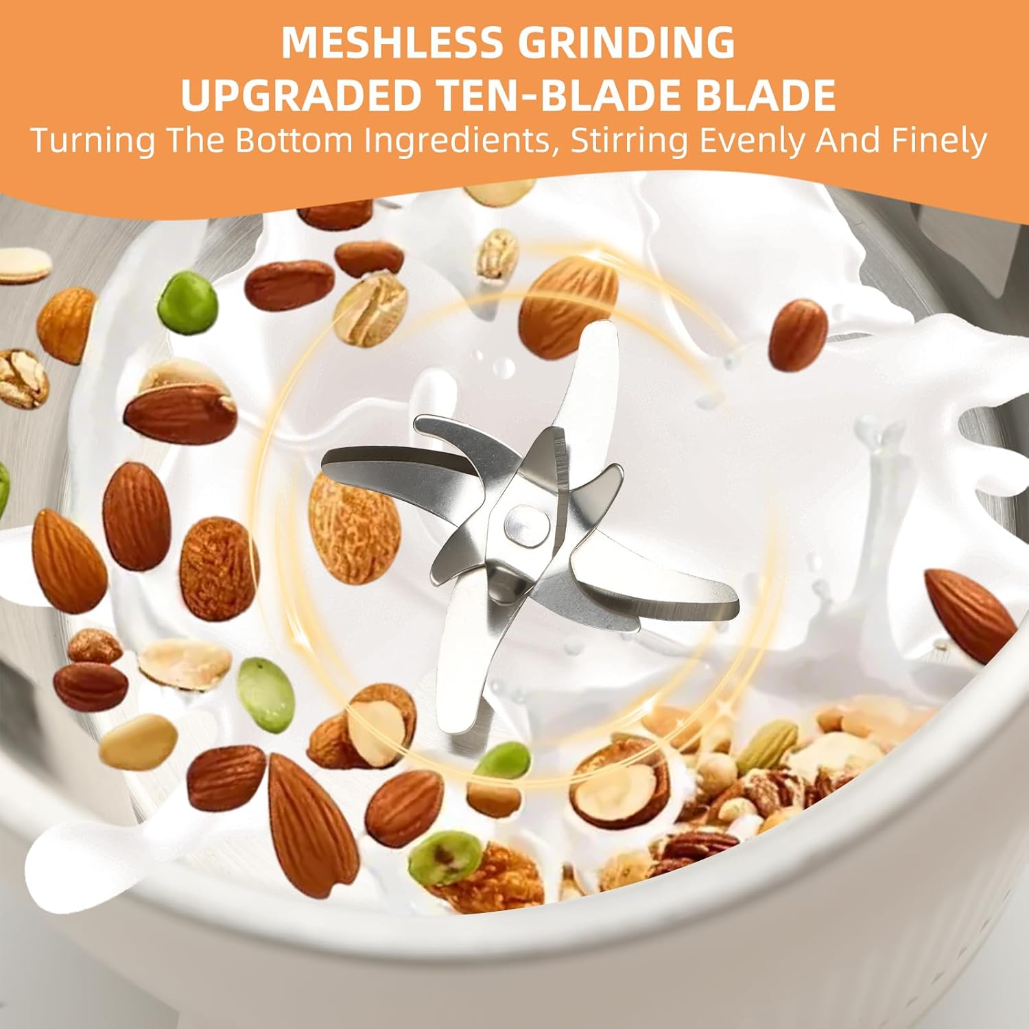 8 in 1 Nut Milk Maker, 40.58oz Soy Milk Maker Machine, with 10 Blades, Nut Milk Maker Machine for Homemade Plant-Based Milk, Oat, Soy, with Delay Start/Keep Warm/Boil Water