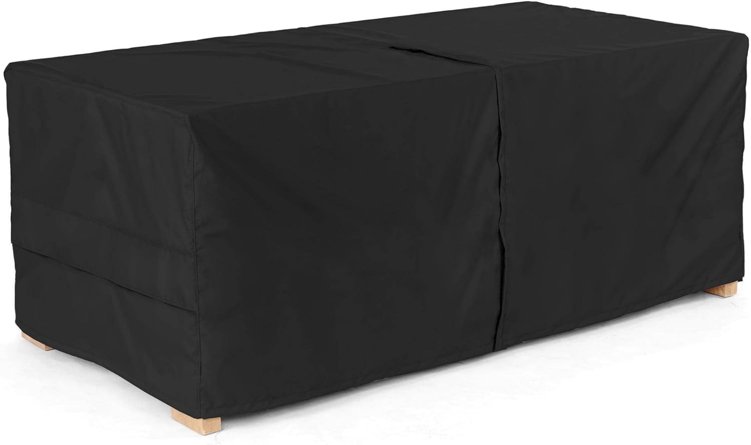 Covermates Ultima Rectangular Ottoman Cover – Heavy-Duty 600D Polyester, Drawcord Hem, Covered Mesh Vent, Double-Stitched Seams, Weather-Resistant Outdoor Protection, 40W x 28D x 22H, Ripstop Black