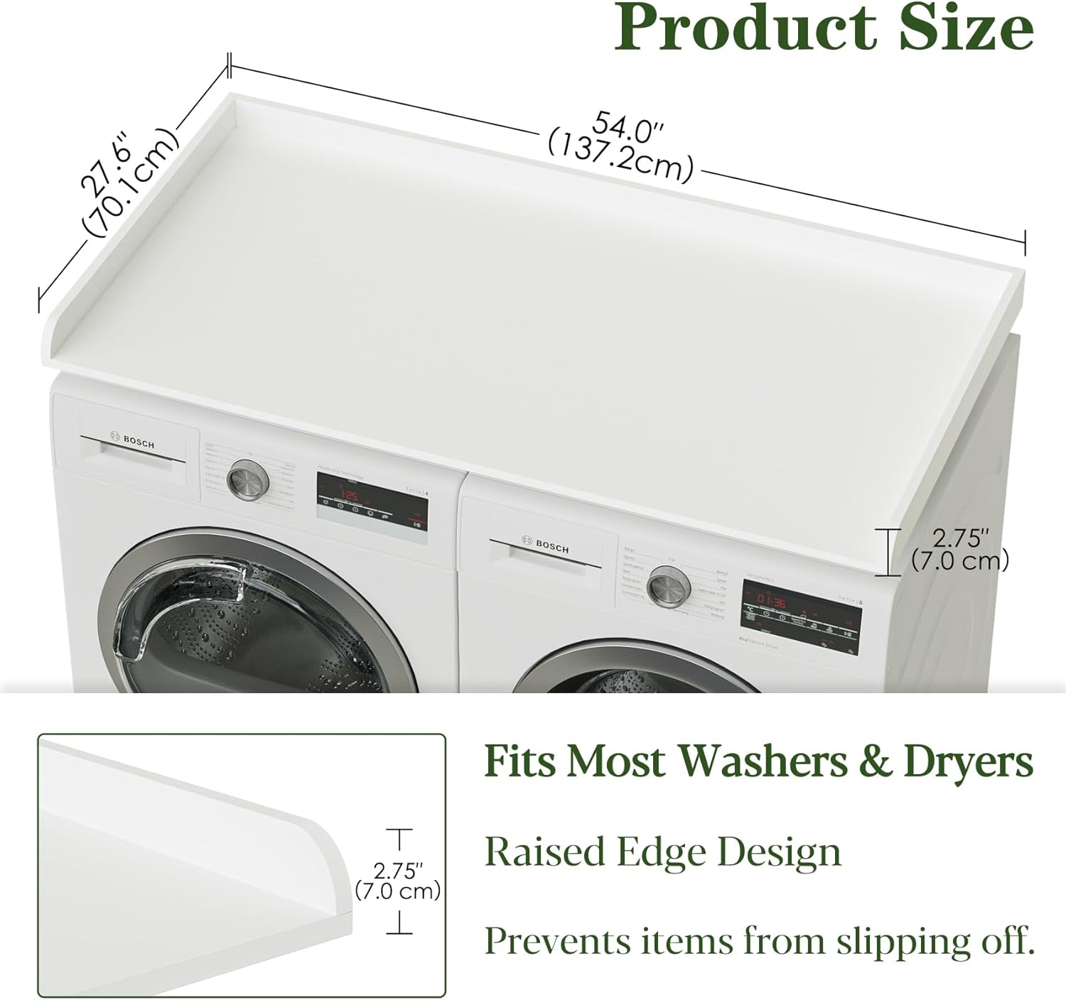 Washer Dryer Countertop, Laundry Room Organization and Storage, 27.6