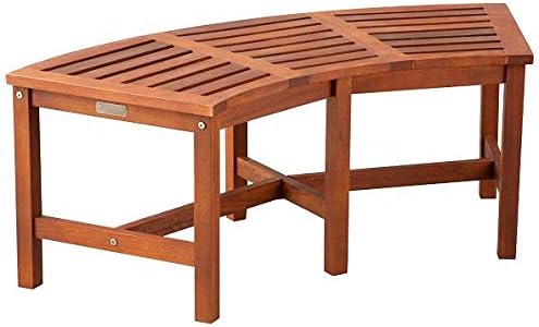 Solid Wood Fire Pit Curved Bench 44