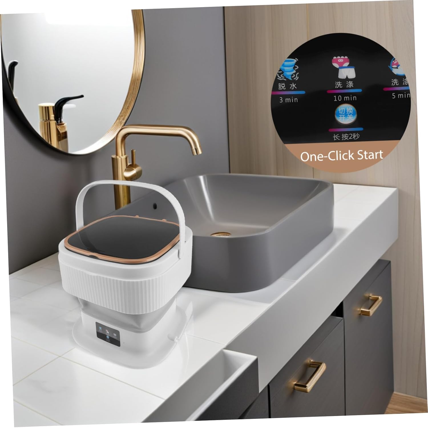 POPETPOP Portable Washing Machine Mini Washer and Dryer Design for Underclothes Clothes Clothes for Apartments Rvs and Travel Low Noise