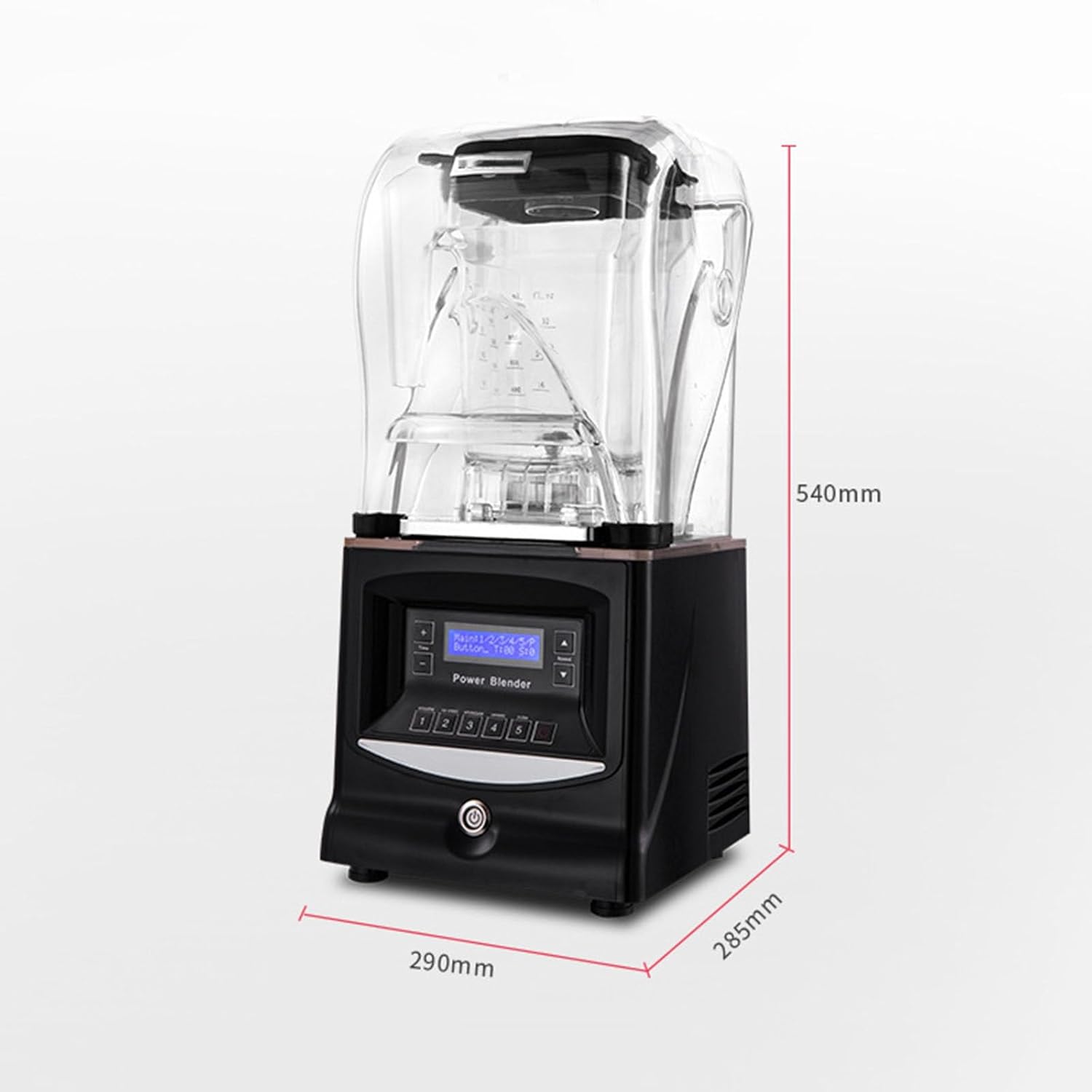 Smoothie Blender, 1.5 Liter 1800W with Sound Isolated Hood for Crushed Ice, Smoothies and Purees, Professional Countertop Blender