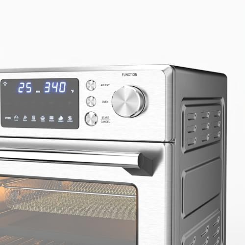 ARLIME 14-in-1 Air Fryer Toaster Oven Combo, 1700W Stainless Steel Countertop Convection Oven with Bake, Rotisserie, Dehydrate & Defrost Functions, 26 QT Large Capacity, 60-Minute Timer & Accessories