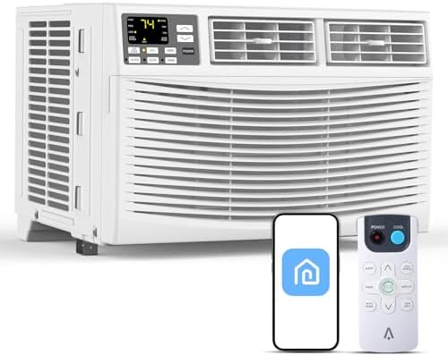 8000 BTU Window Air Conditioner with WiFi, 3 in-1 Energy Saving Window AC Unit with Remote & App Control & Timer Function & Easy Install Kit, Cools 350 Sq.Ft. for Bedroom, Living Room, White