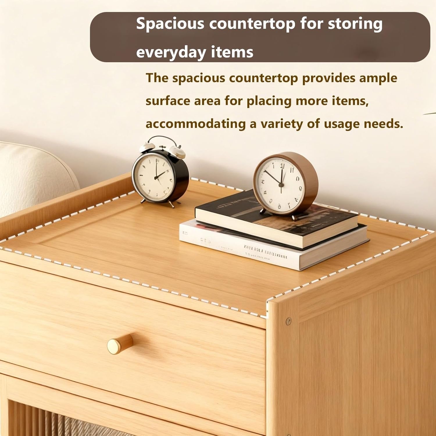 Robot Vacuum Storage Cabinet,Robot Vacuum Stand Cabinet with Adjustable Shelf,Hidden End Side Table for Living Room,Ideal Space Saver for Living Room and Kitchen Use(Natural)