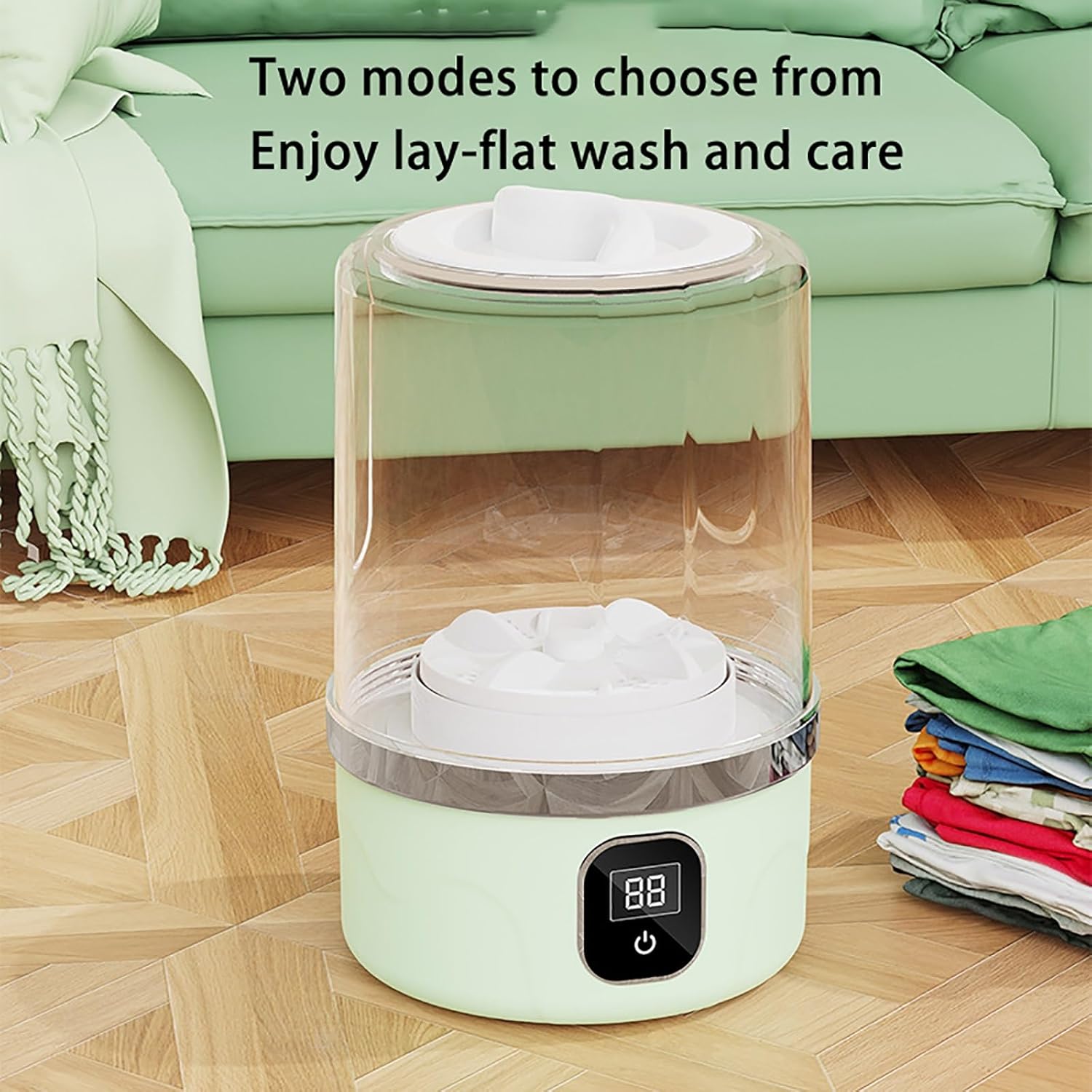 Mini Portable Washing Machine，Cleaning for Underwear, Socks & Baby Clothes, Compact Travel Laundry For Apartment, Dorm, Camping, White(A)