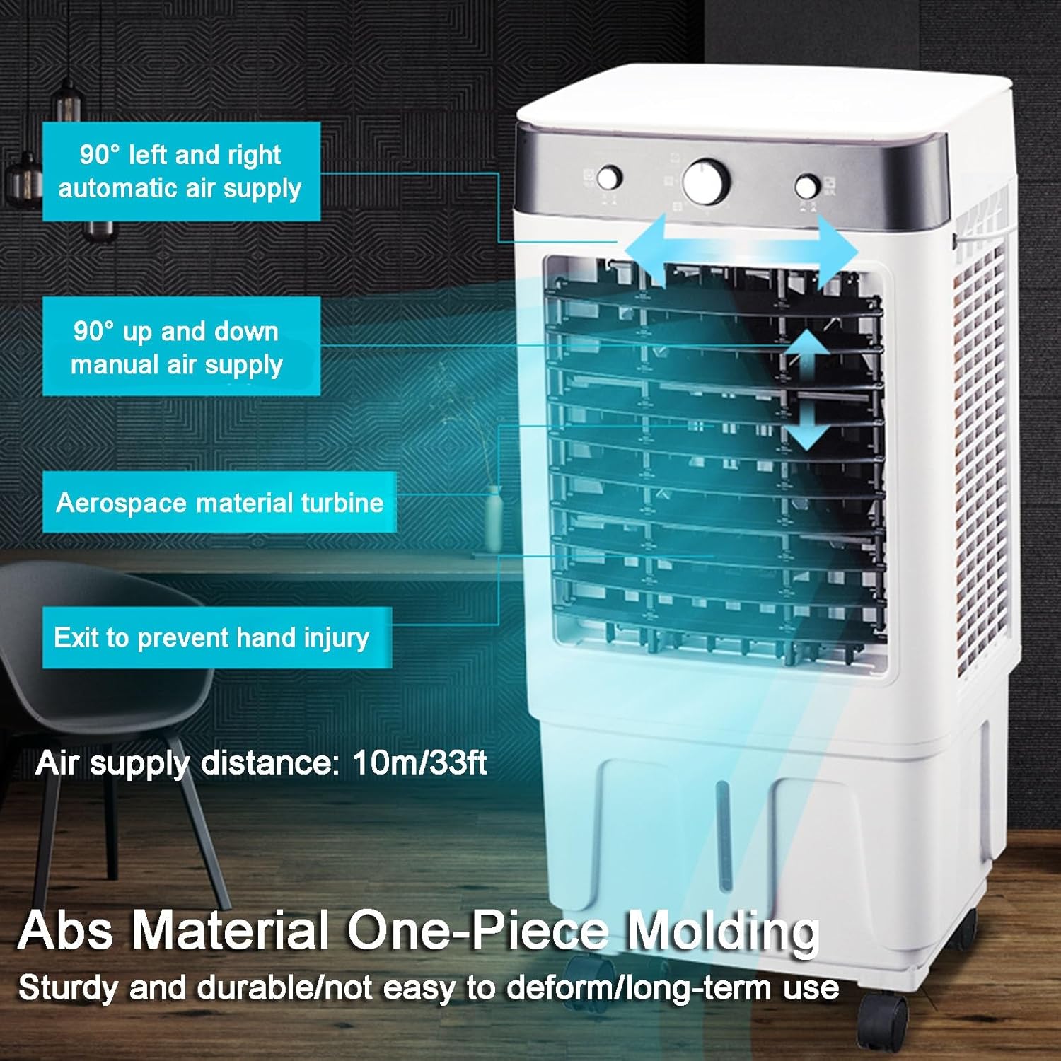 Evaporative Air Cooler, 4-IN-1 Portable Evaporative Cooler, Knob Control Air Conditioner Portable with 6.6 Gallon Water Tank, 90°Oscillation(Green)