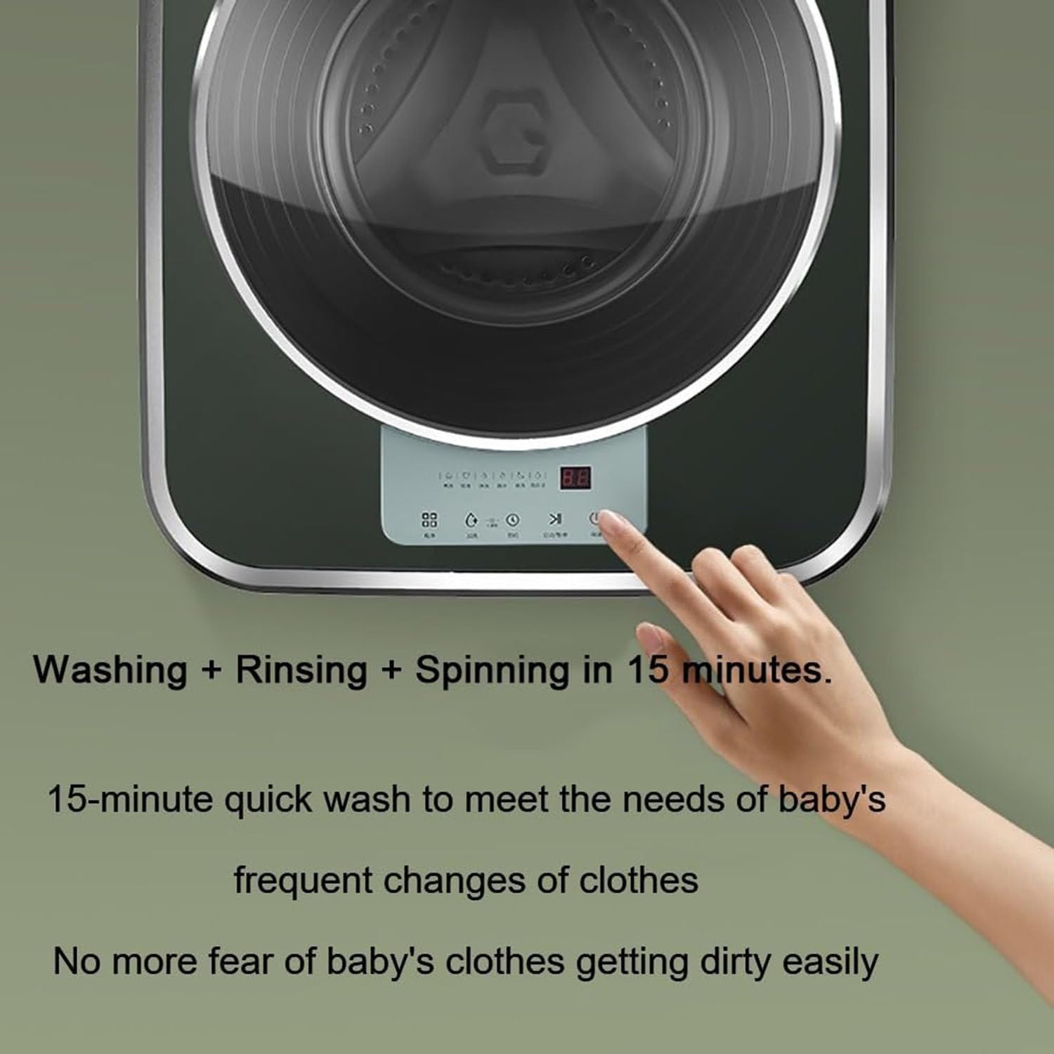 Portable Clothes Washing Machines Wall Mounted Mini Washing Machine Portable Fully Automatic Front Drum Washing Machine Washing Capacity 3kg for Dormitory Travel Washing Machine