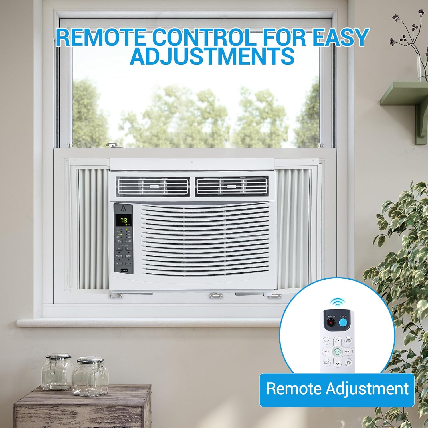 6000 BTU Window AC Unit - Quiet 51dB Air Conditioner for Rooms Up to 375 Sq.Ft, 11 EER Energy Efficient Cooling with Easy Install Kit & Washable Filter (Fits 23