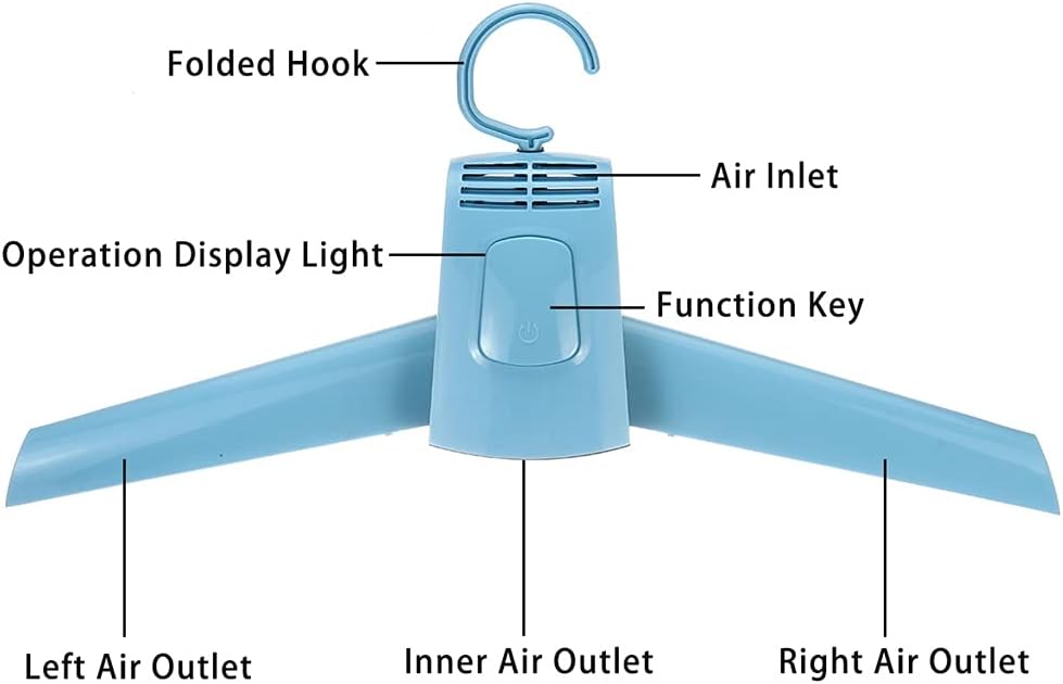 Portable Clothes Dryer Foldable Laundry Dryer Smart Shoes Dryer Coat Clothes Electric Rack Hanger For Home Travel(D)