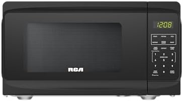 RCA RMW733-BLACK RMW733 0.7 Cu. Ft. Microwave, Black & BLACK+DECKER 2-Slice Toaster, T2569B, Extra Wide Slots, 6 Shade Settings, 850 Watts, Crub Tray, Cancel Button